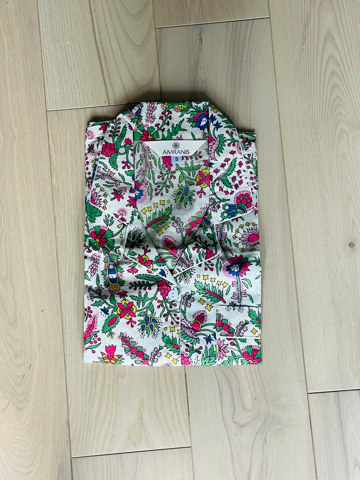Hand Block Print Long PJ Set