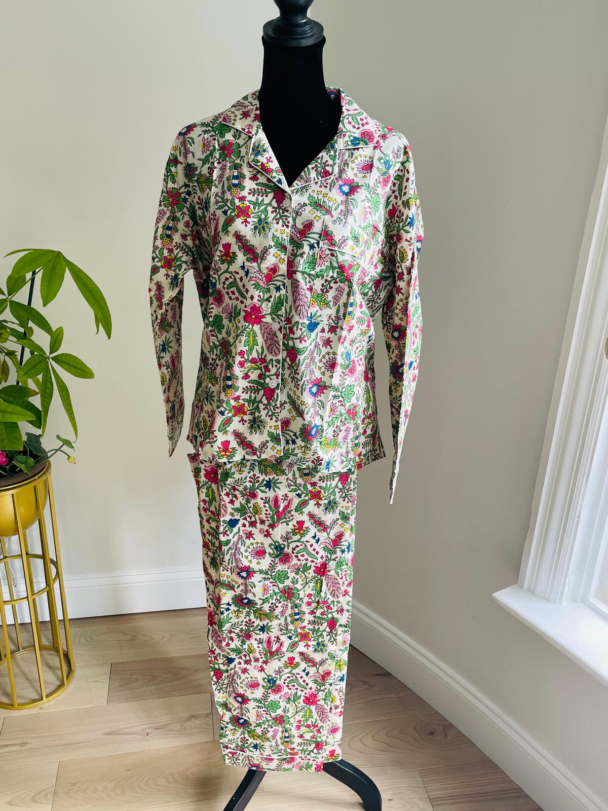Hand Block Print Long PJ Set