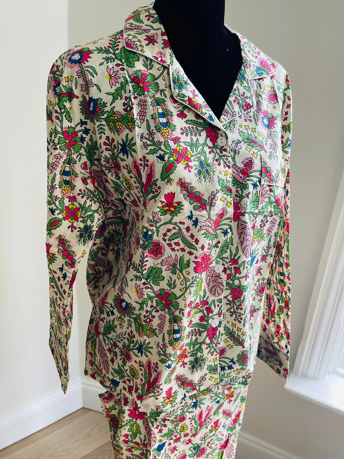 Hand Block Print Long PJ Set