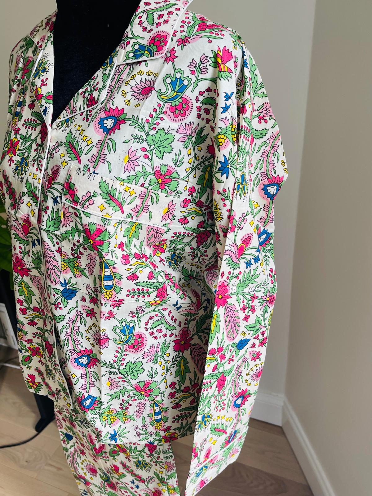 Hand Block Print Long PJ Set