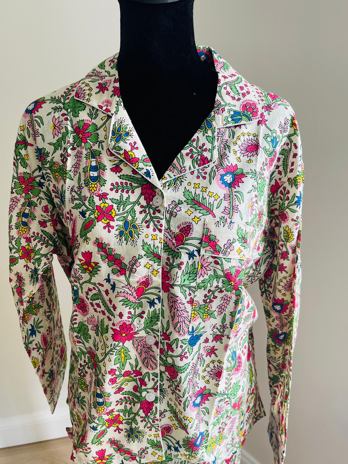 Hand Block Print Long PJ Set
