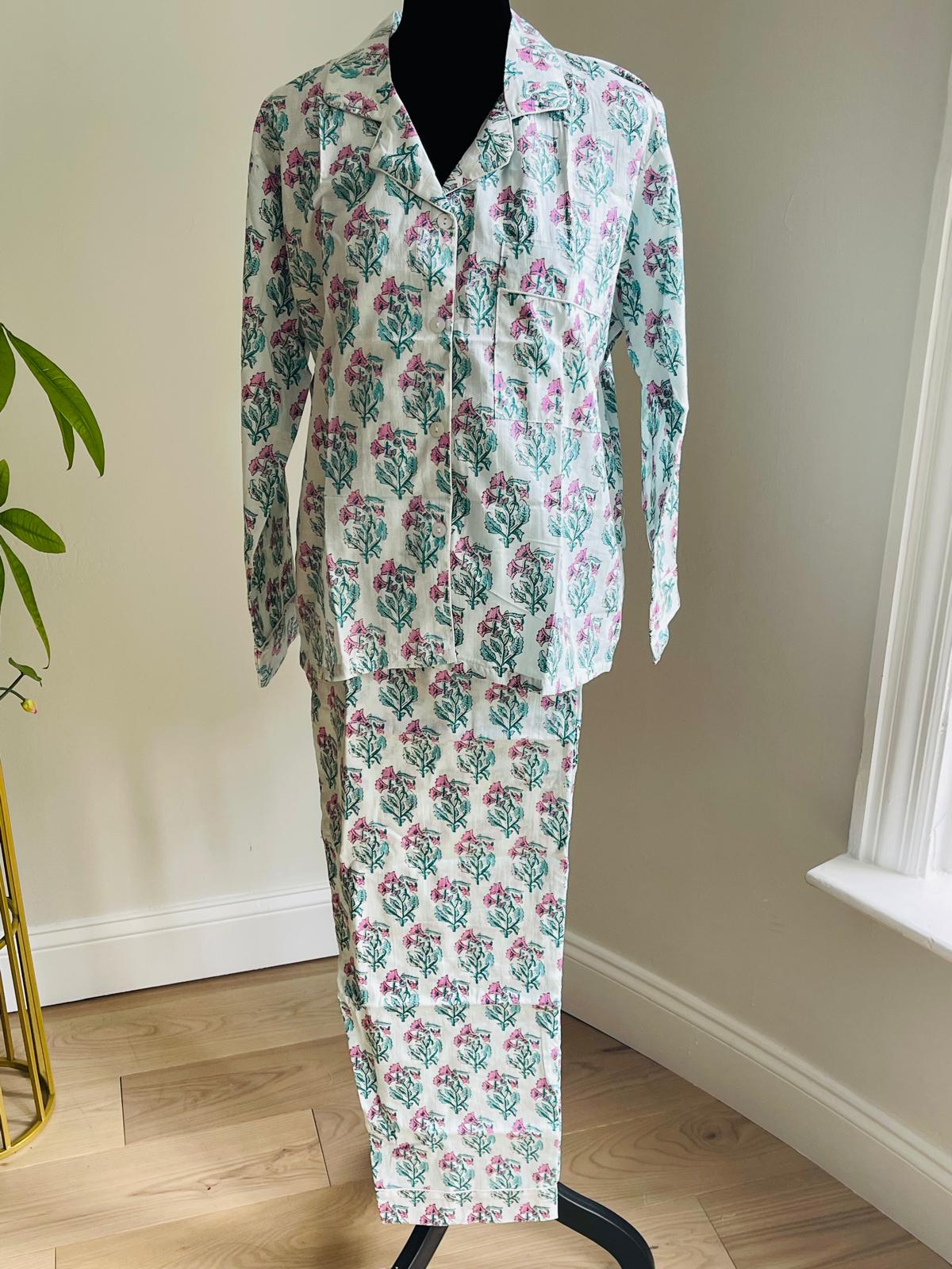 Hand Block Printed Long PJ Set