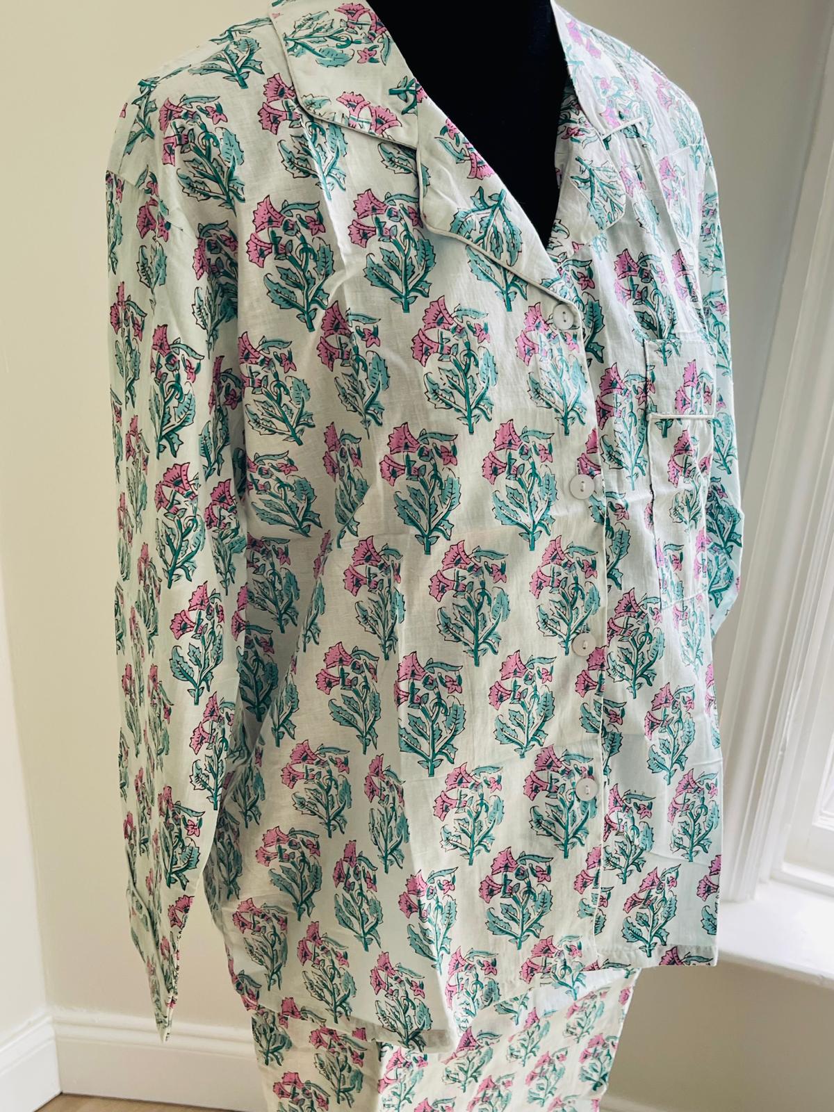 Hand Block Printed Long PJ Set