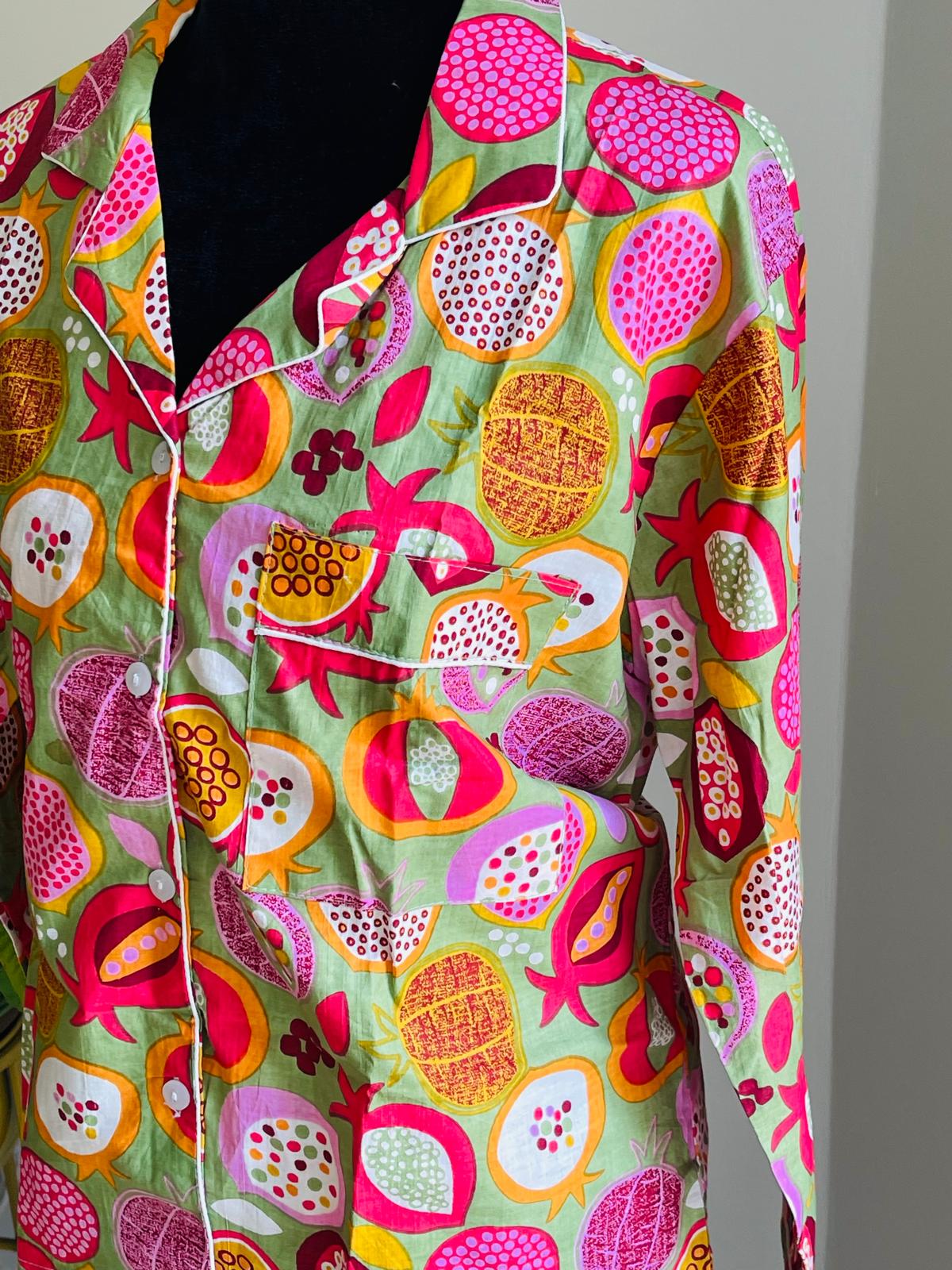Hand Block Print Long PJ Set