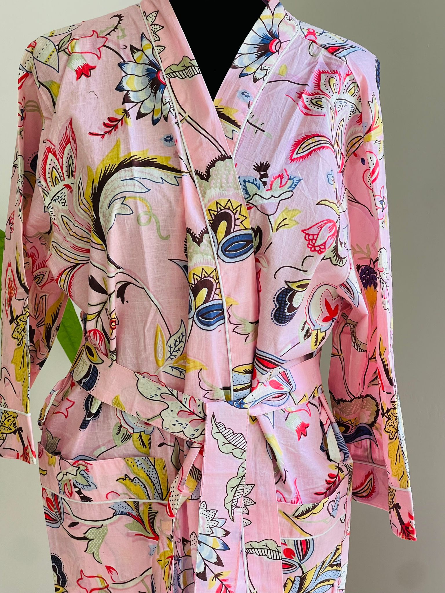 women's cotton kimono dressing gown Asian Wrap Organic-Cotton Kimono Robe