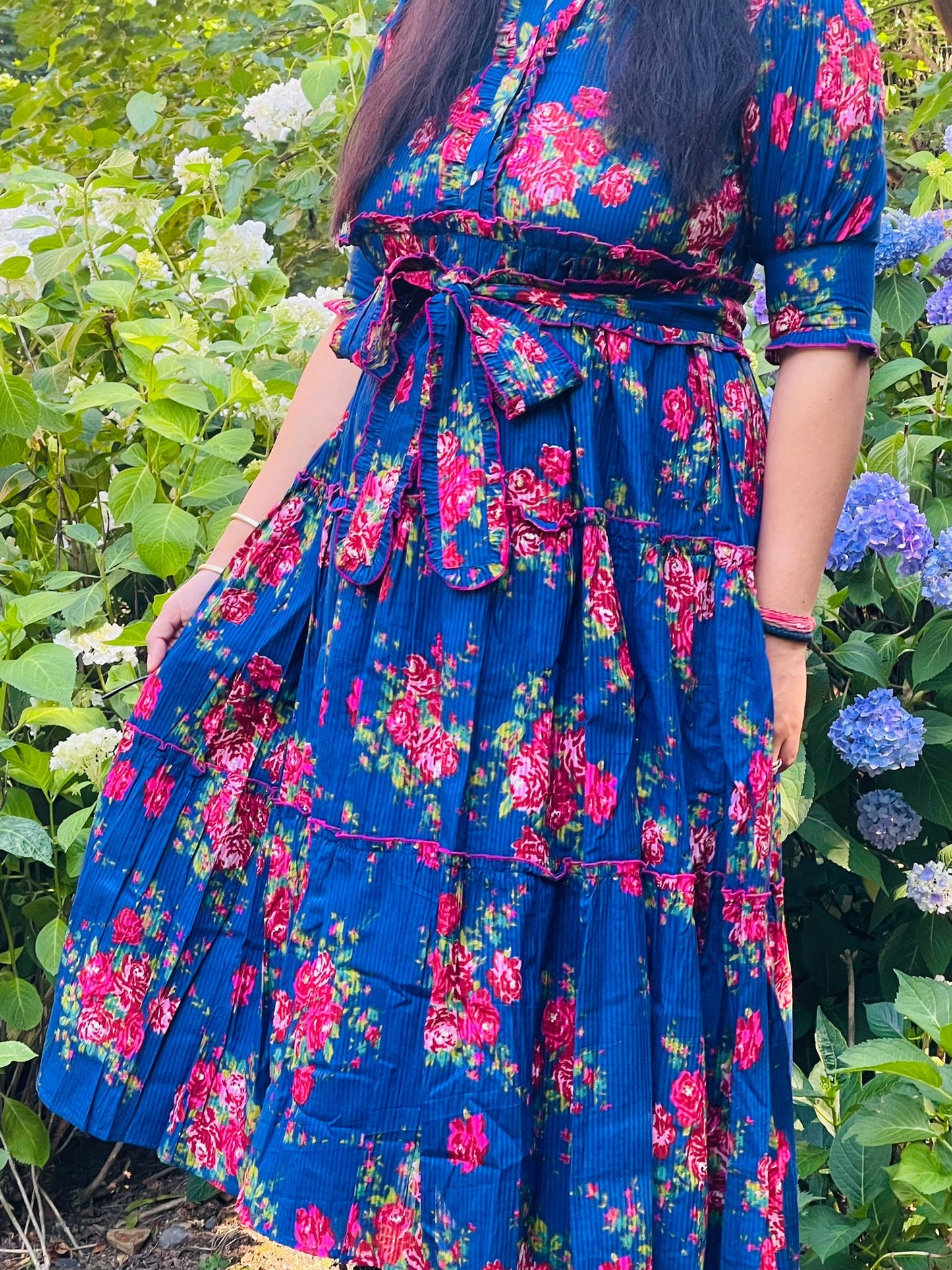 Midnight Bloom Midi Dress