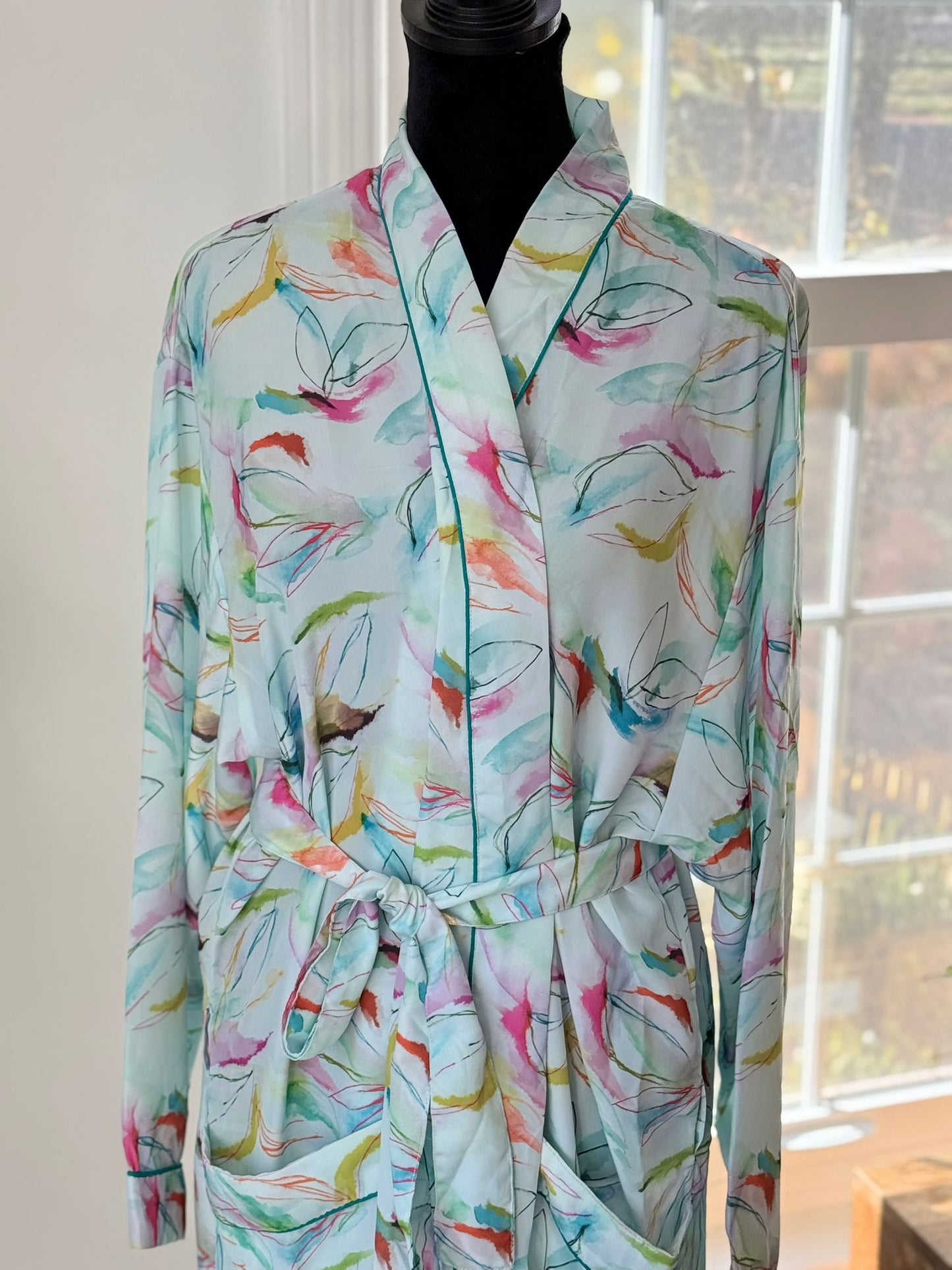 Multi Color Mini Satin Silk Bath Robe