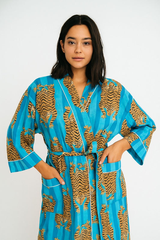100% Cotton Block Printed Robe
