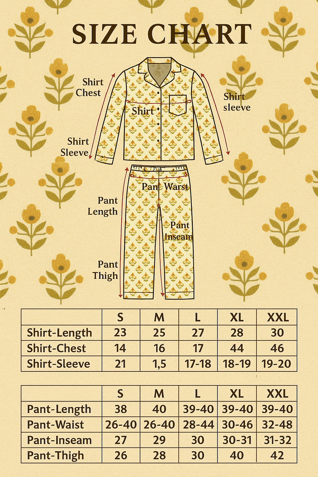 Long PJ Set in Wild Blue