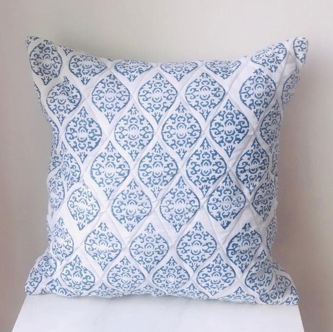 Hand Block Printed Cushion Cover Cotton 16X16 Inches Pillow Cover Home Décor Pillow Cover Hand Block Printed Cushion Cover Sofa Pillow Cover
