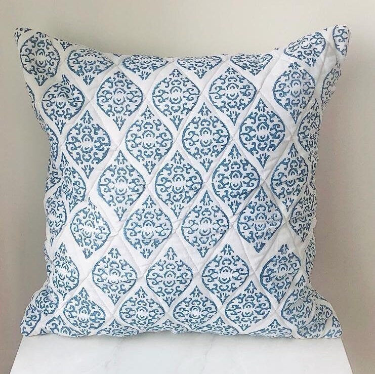 Hand Block Printed Cushion Cover Cotton 16X16 Inches Pillow Cover Home Décor Pillow Cover Hand Block Printed Cushion Cover Sofa Pillow Cover
