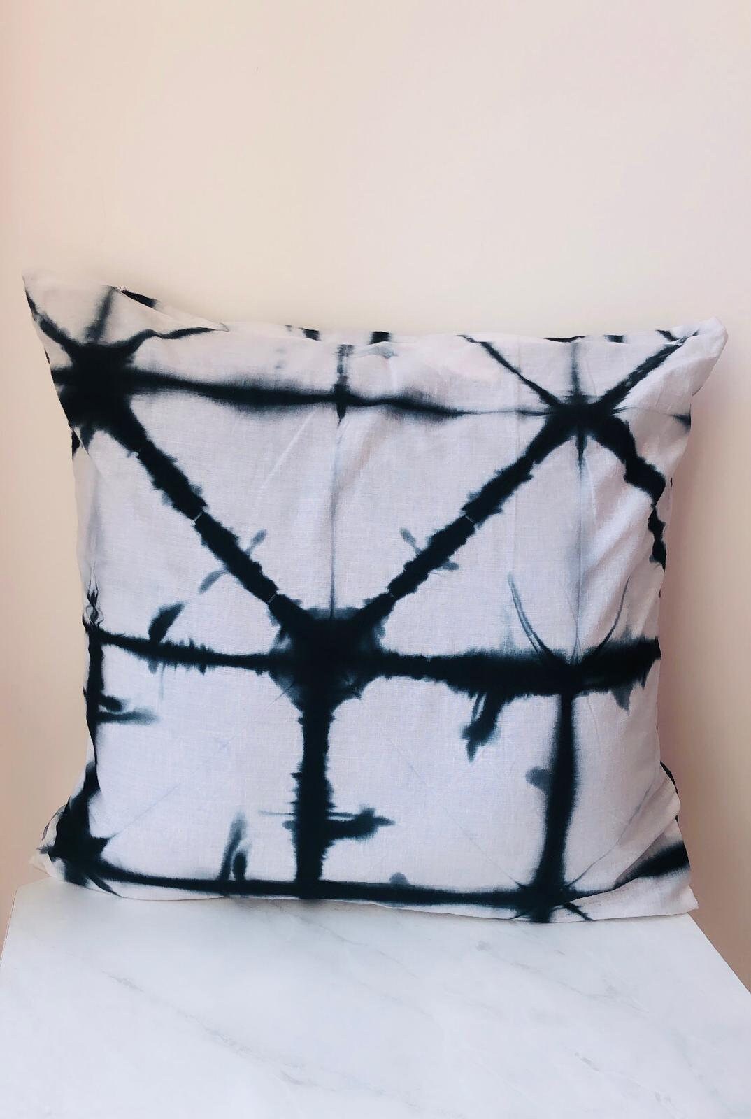 Decorative Pillow Cases Tie Dyed Indigo Pink Cushion Cover Intetior Home Decore Sofa Cushion Shibori Gift Pillows Throw Pillow Covers