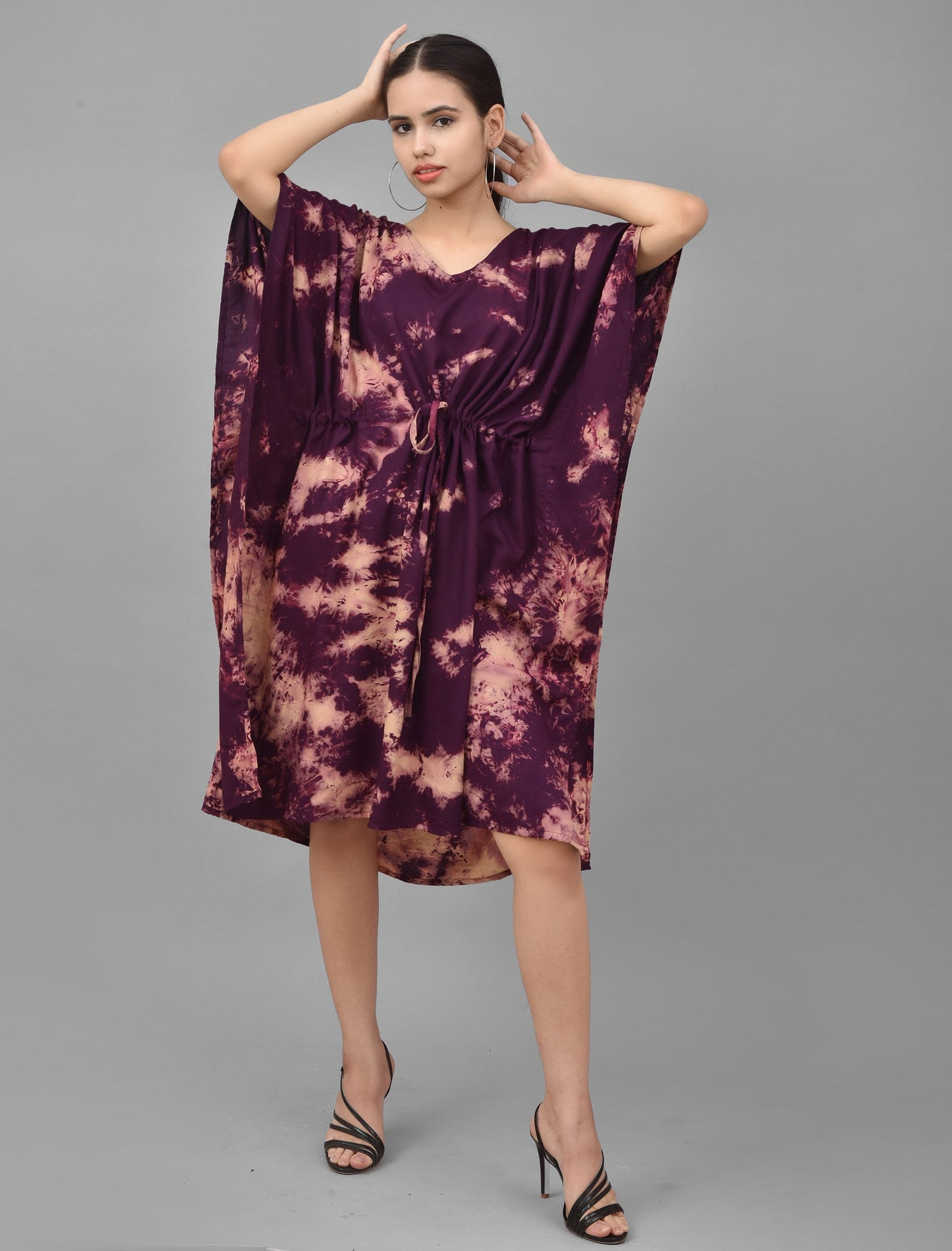 Crimson Short Tie-Dye Kaftan