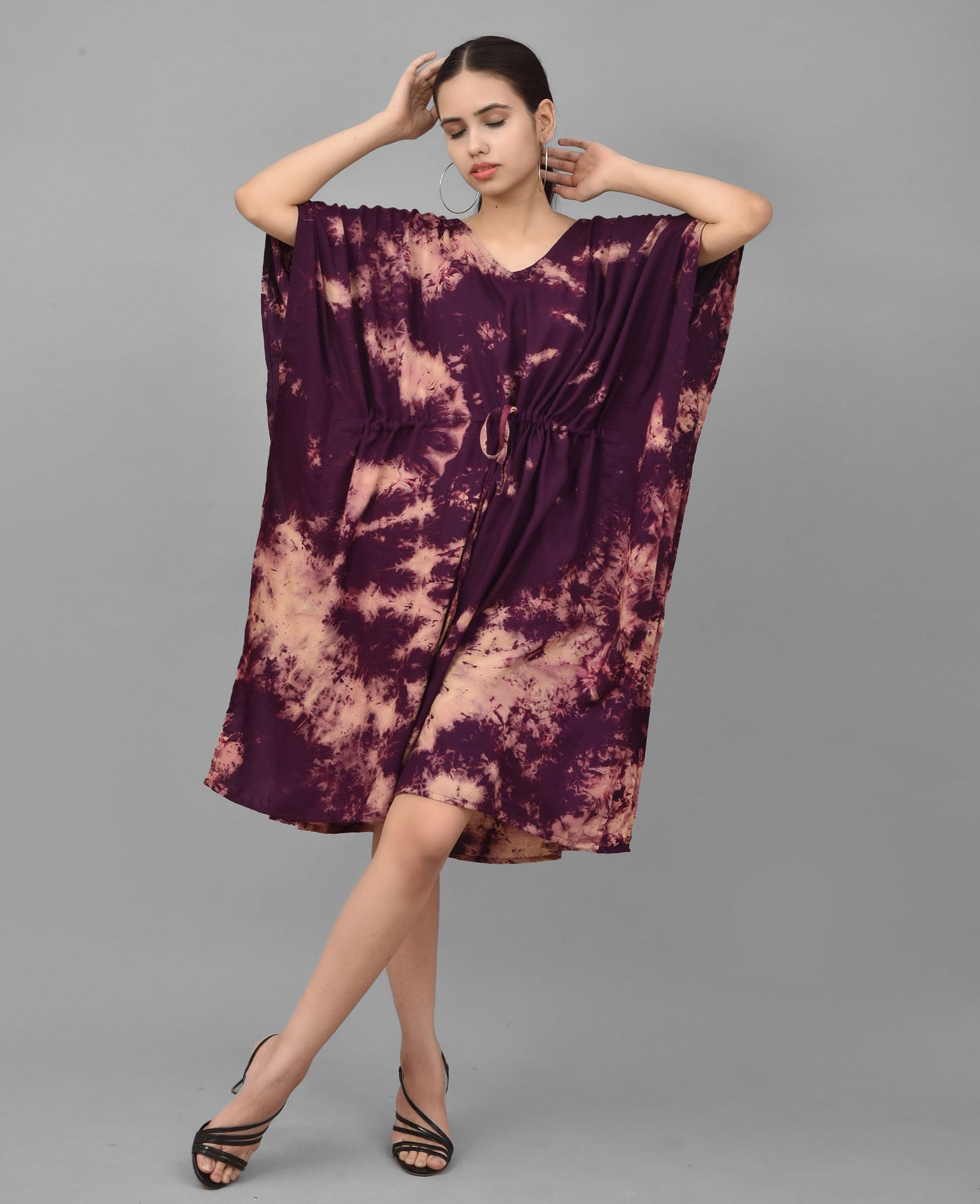 Crimson Short Tie-Dye Kaftan