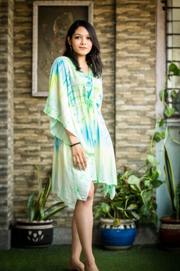 Original Design Black And White Tie Dye Kaftan