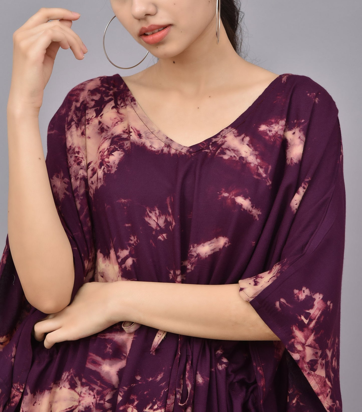 Crimson Short Tie-Dye Kaftan