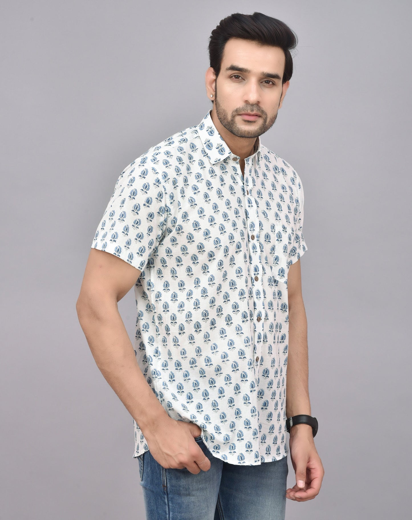 Hand Block Printed Cotton Shirt