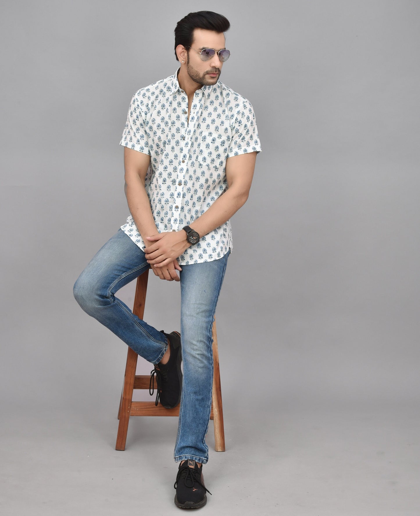 Hand Block Printed Cotton Shirt