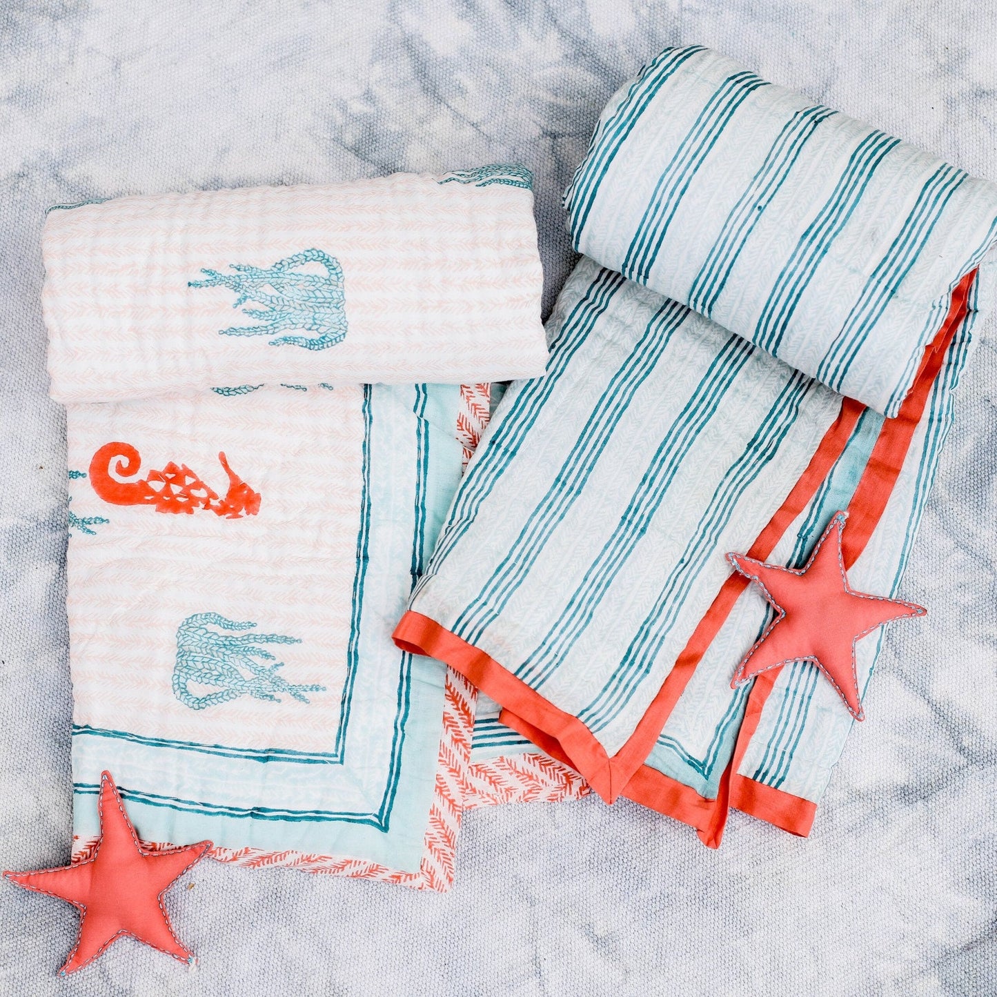 Hand Block Print Bath Towel Set
