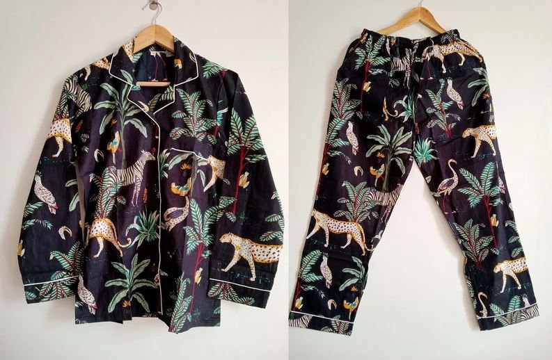 Roar-Some Black Long PJ Set