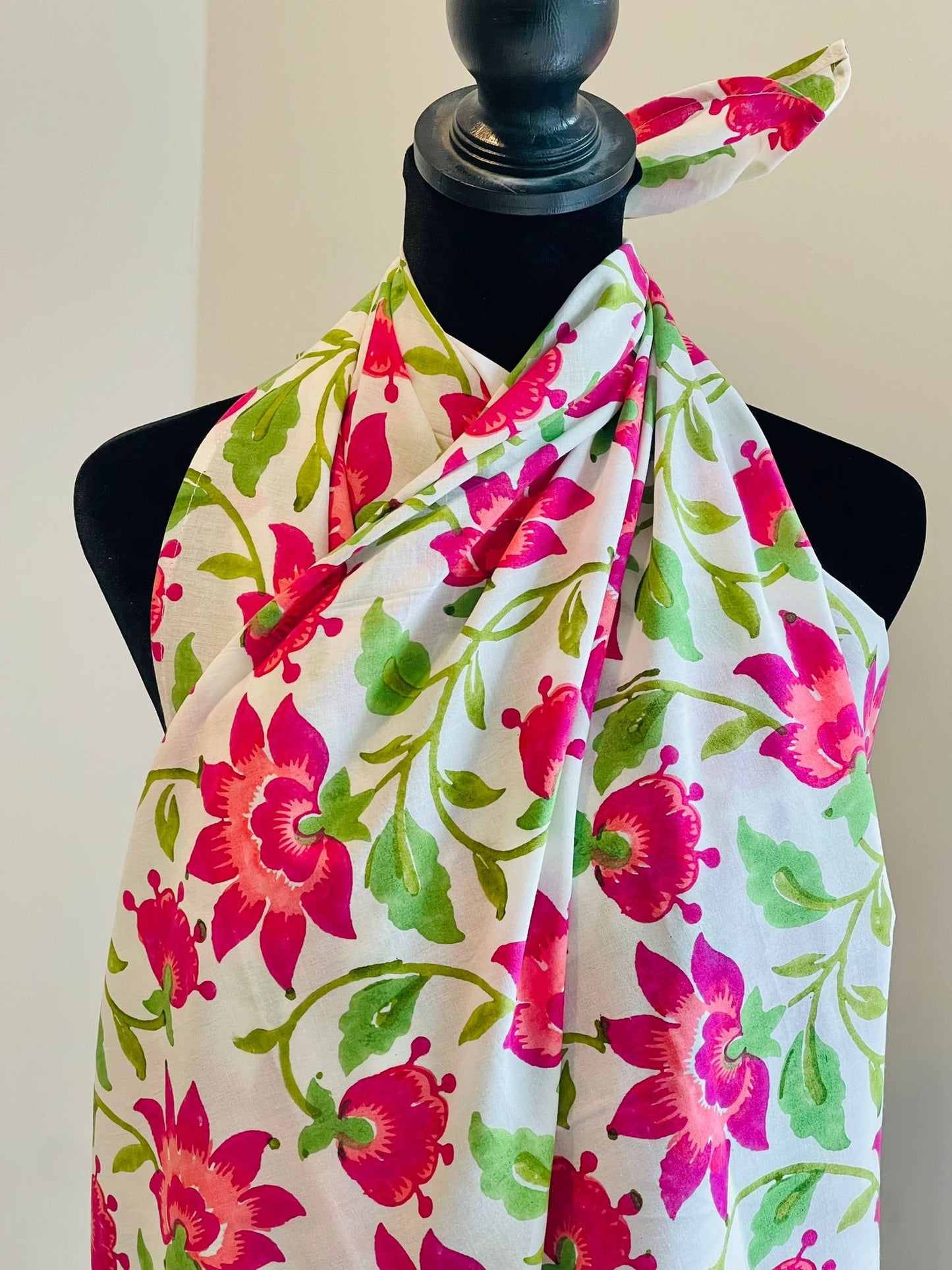 Cotton Floral Pareos | Indian Hand Block Print Sarongs