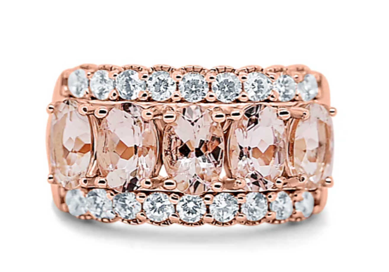 PEACH MORGANITE RINGS