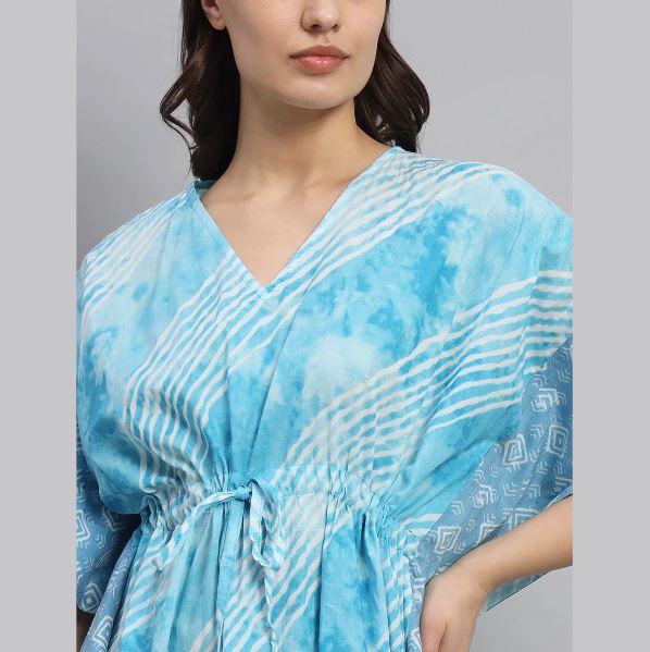 Hand Block-Print Cotton Kaftan