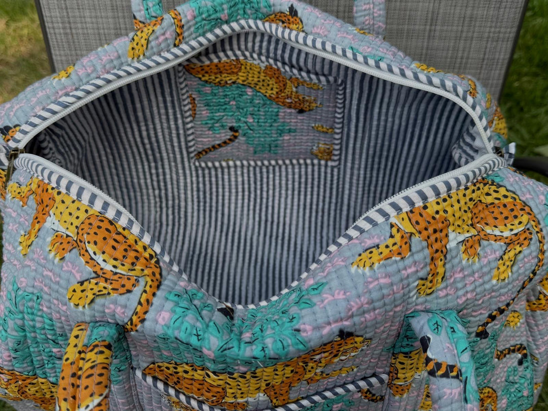 Tiger Block Printed Duffel Bag