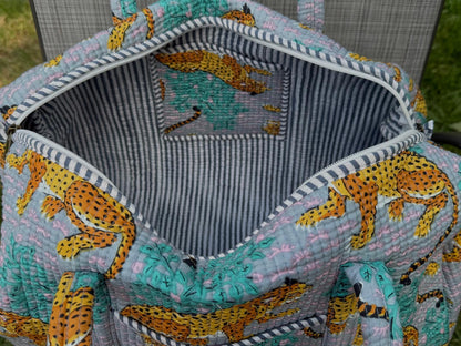 Tiger Block Printed Duffel Bag