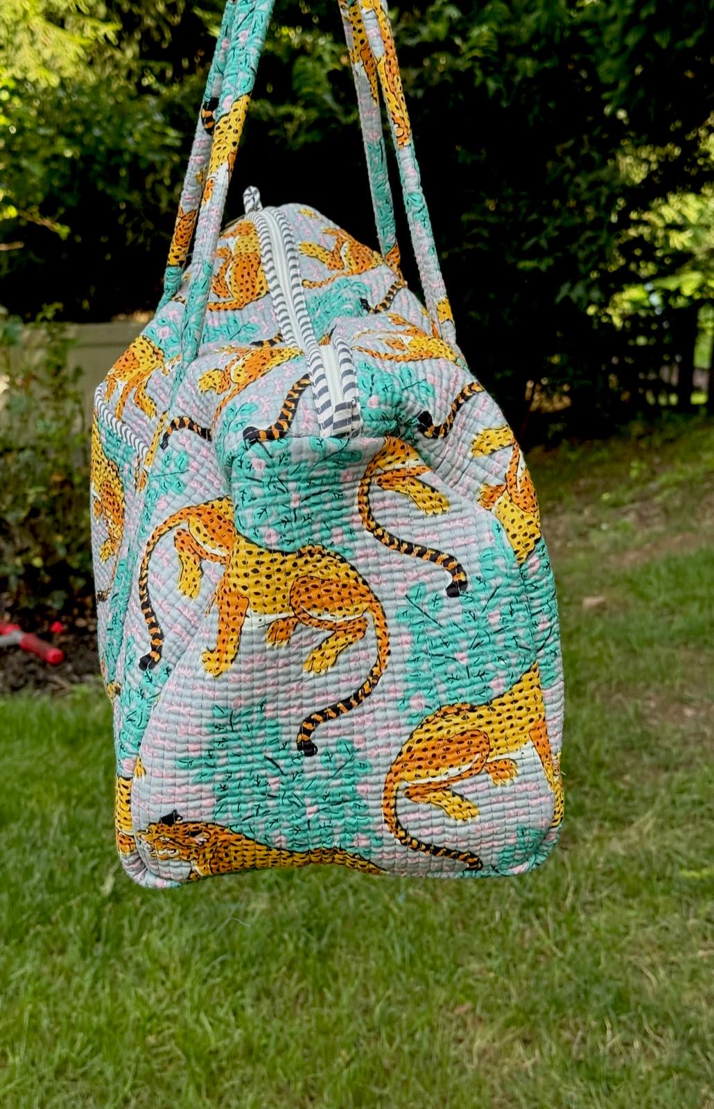 Tiger Block Printed Duffel Bag