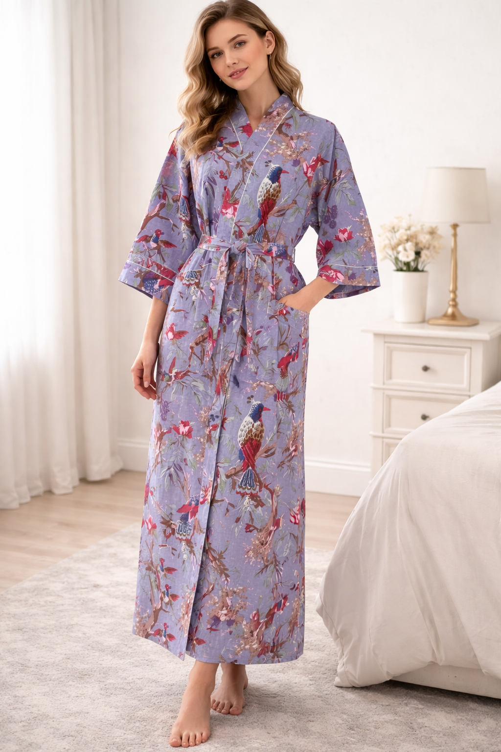 Block Printed Cotton Robe