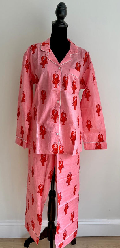 Pink Lobster Long PJ set