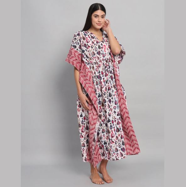 Hand Block Print Cotton Kaftan