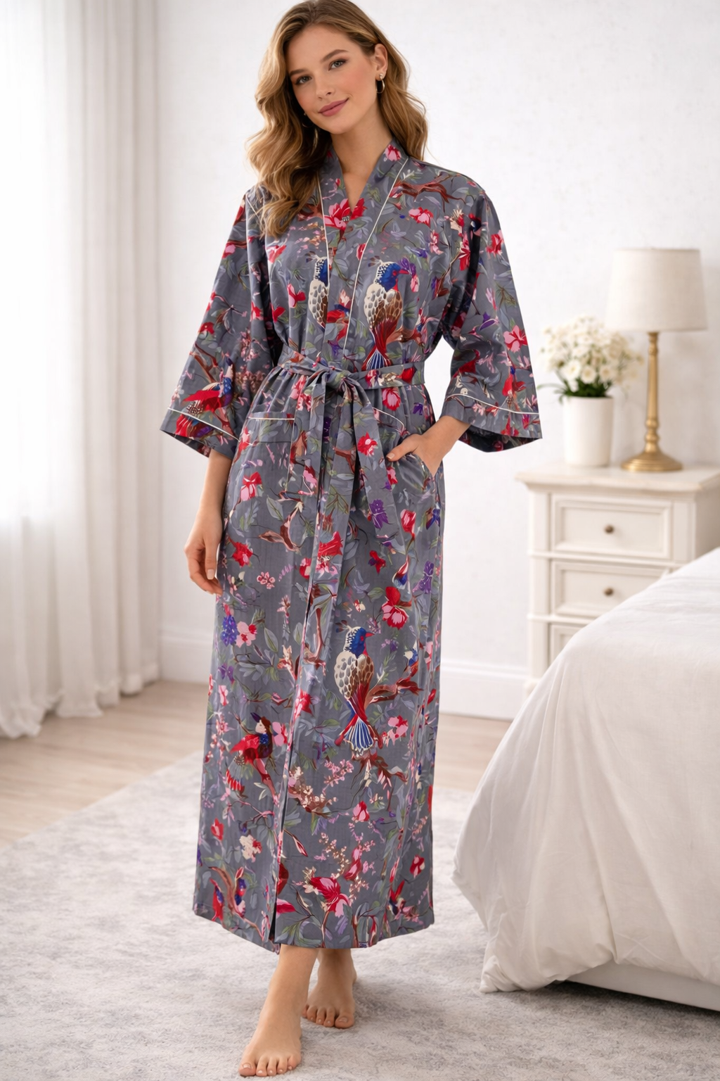 Block Printed Cotton Robe