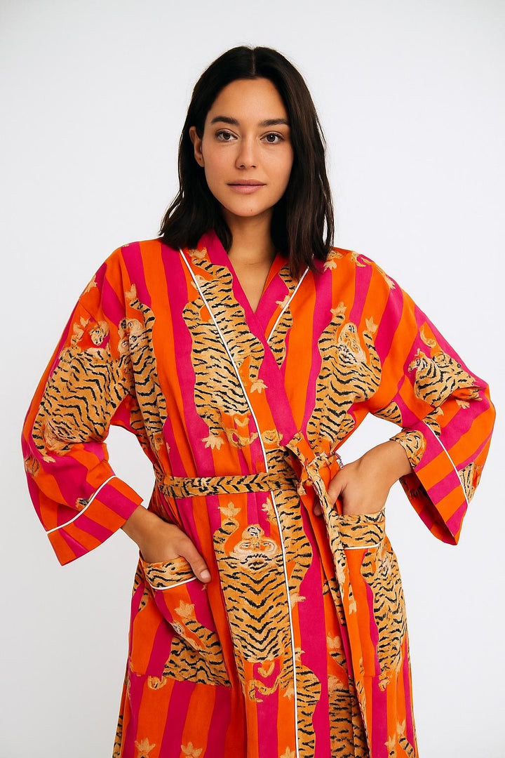 100% Cotton Block Printed Robe