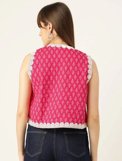 Pink Quilted Jacket Back Side