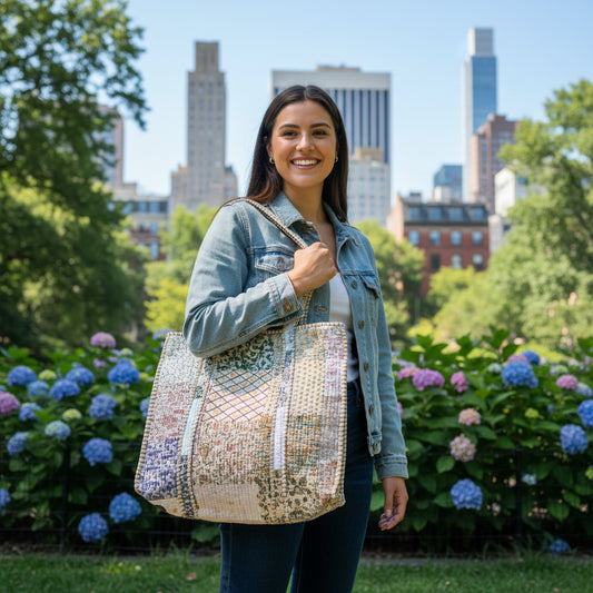 Golden Patchwork Tote