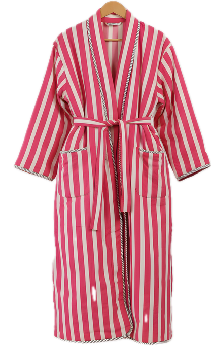 PINK PALM TREE QUILTED HANDMADE ROBE