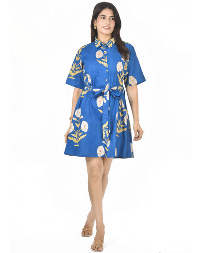 Botanic Blue Mini Dress
