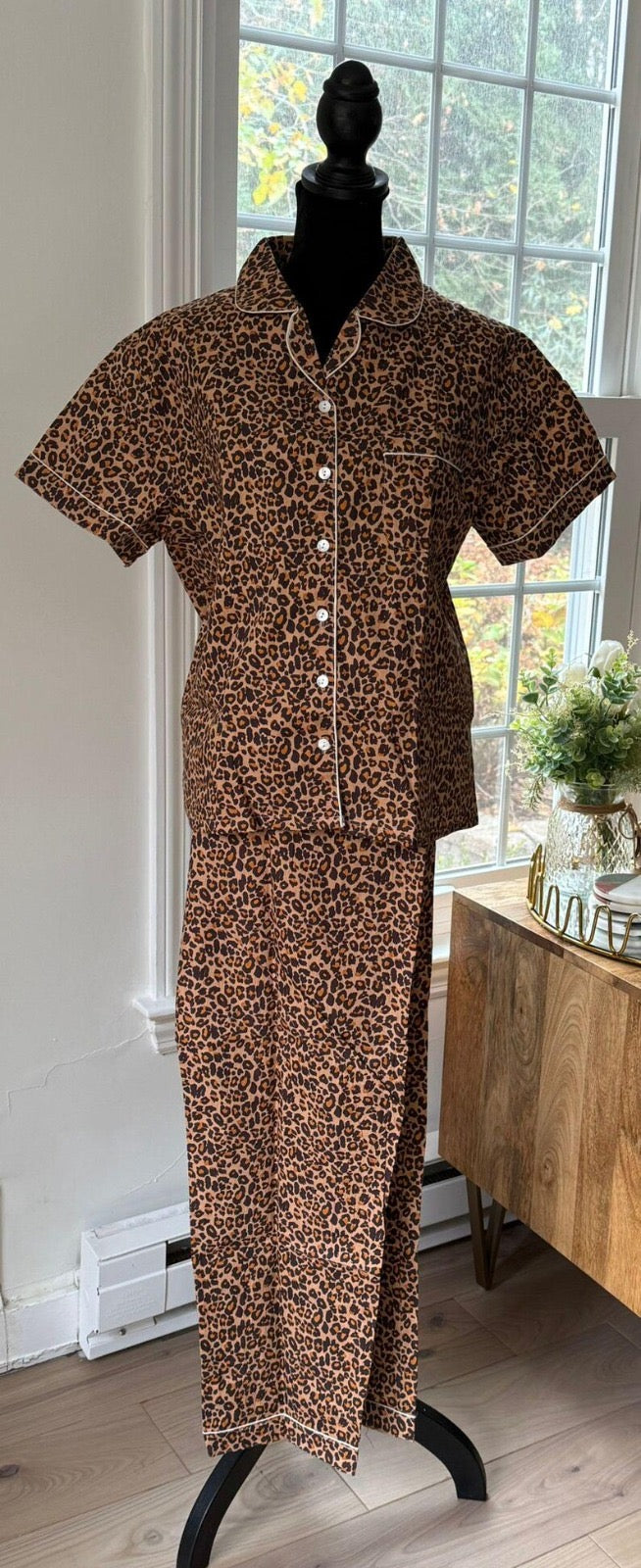 Long PJ Set in Cheetah Print