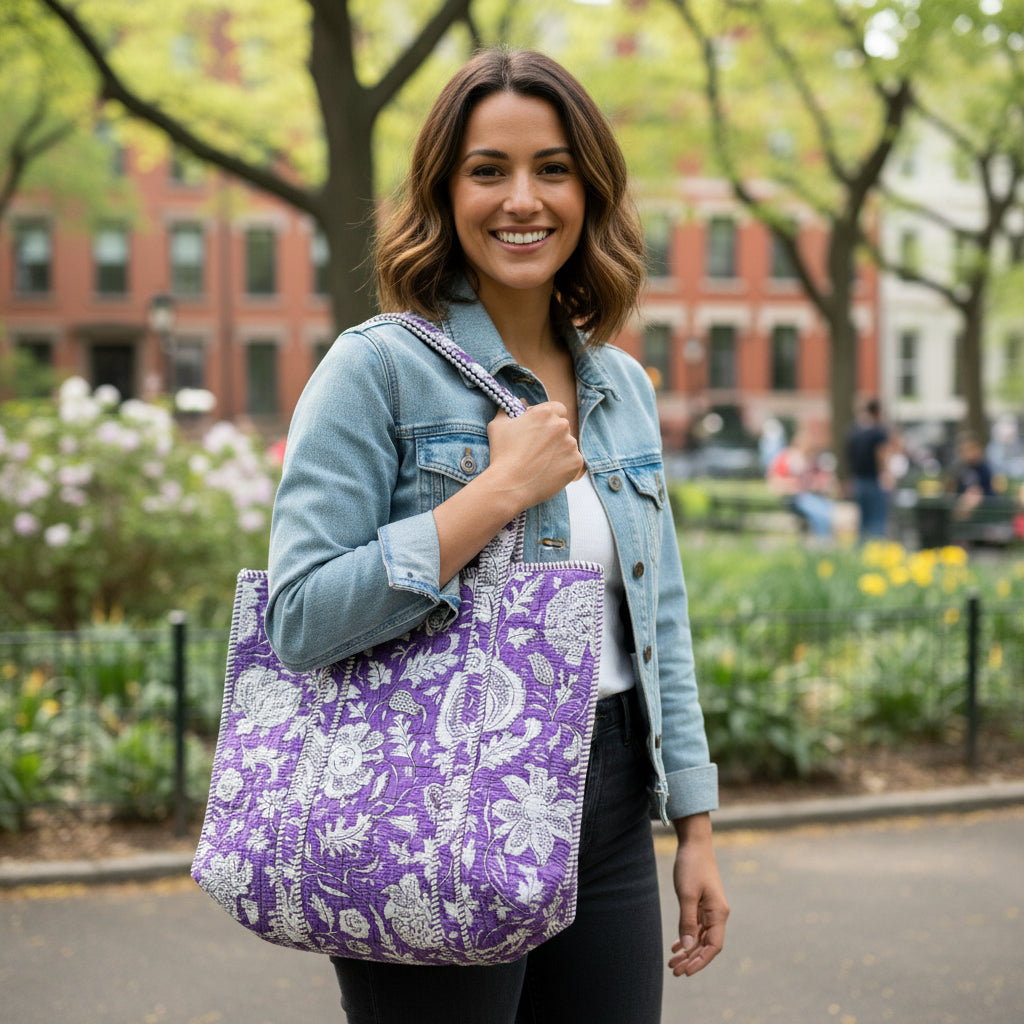Purple Leaf Tote