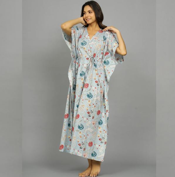 Hand Block Print Cotton Kaftan