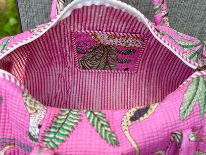 Pink Jungle Printed Duffel Bag