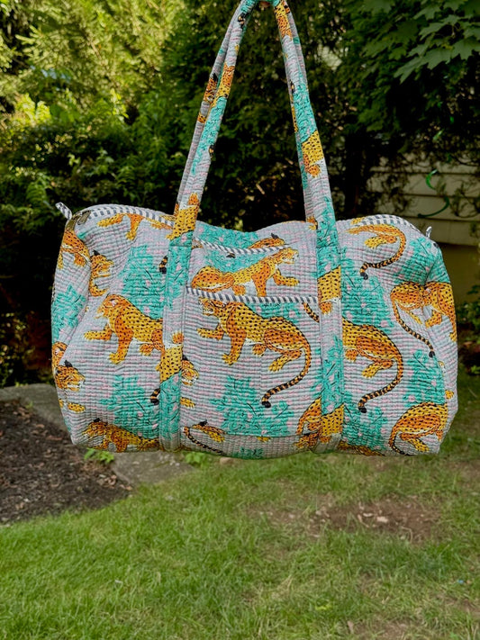 Tiger Block Printed Duffel Bag