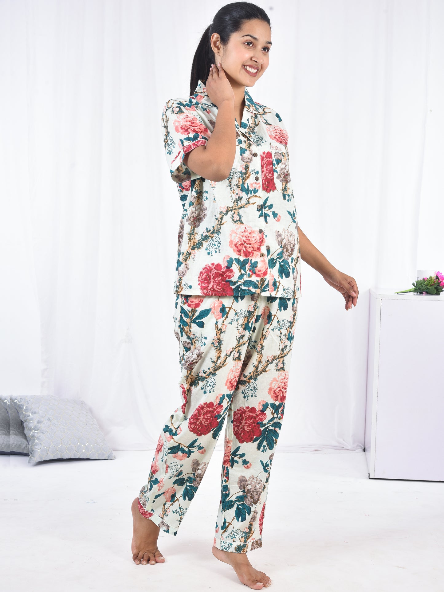 Long PJ Set in Pretty Florals