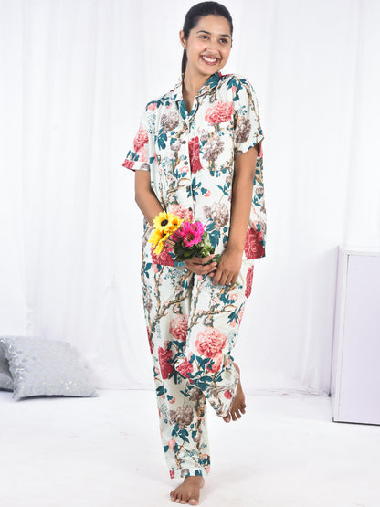 Long PJ Set in Pretty Florals