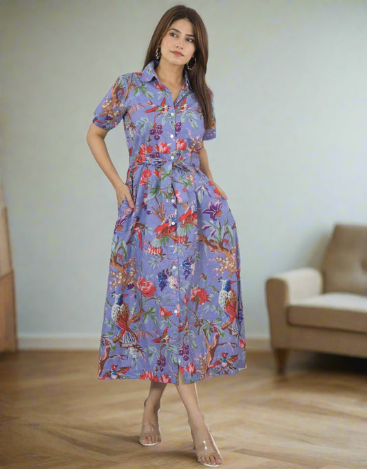 Violet Wings Midi Dress