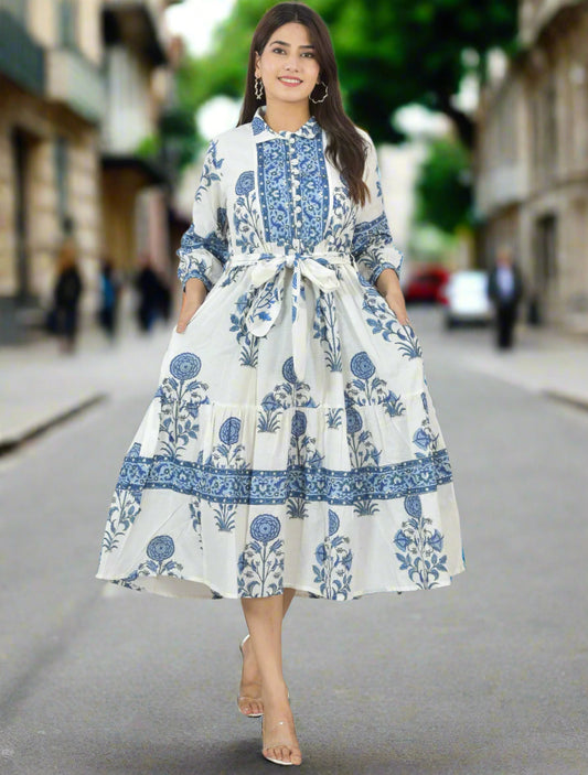 Hand Block Print Midi Dresses