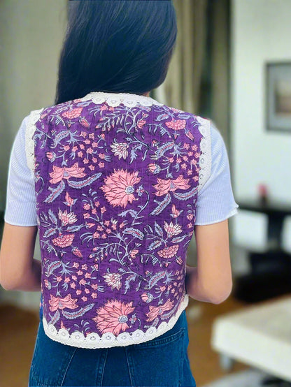 Quilted Jacket Purple Back Side