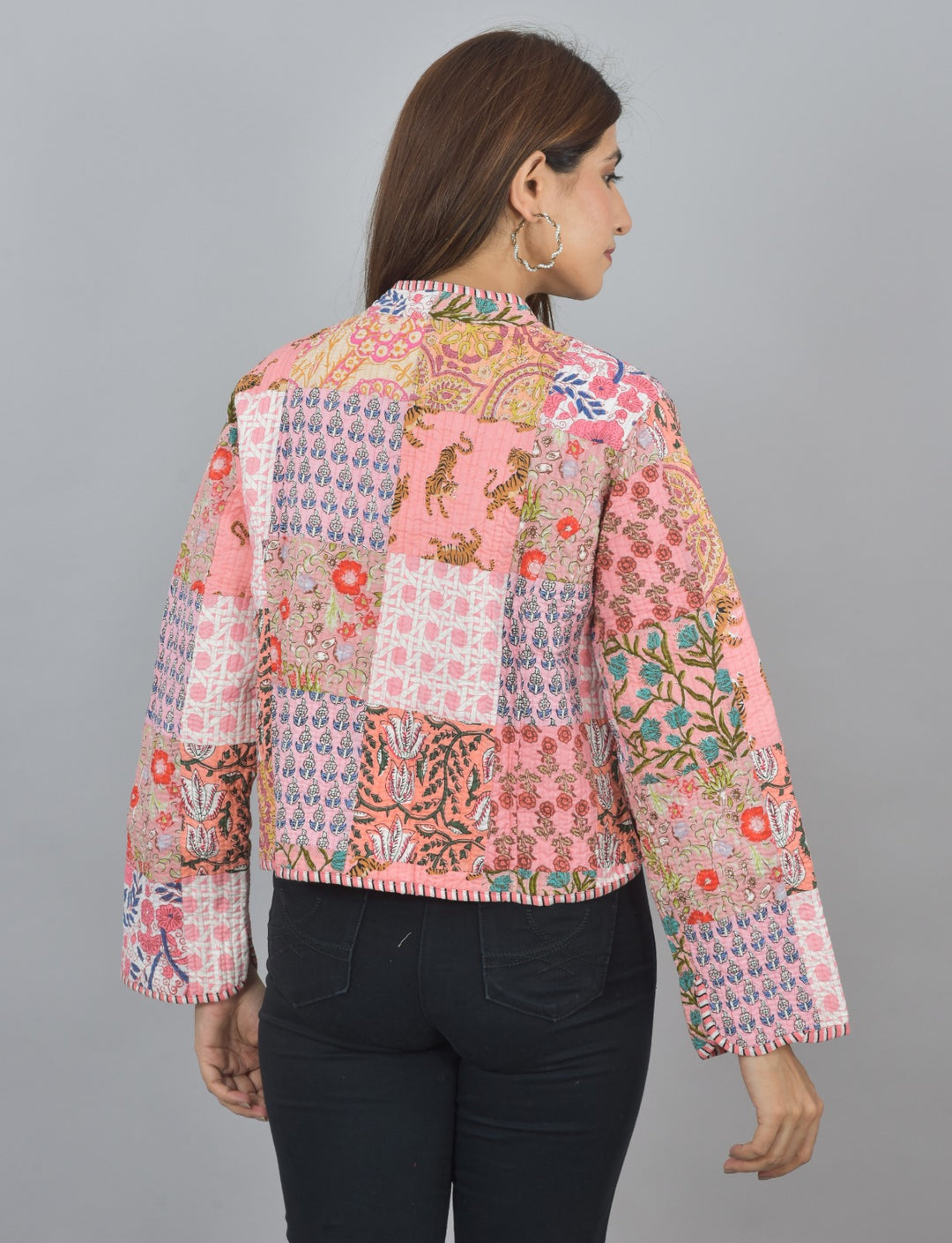 Indian Quilted Voyage - Pink Reversable Jacket